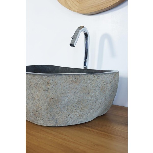 Freistehendes Badezimmerwaschbecken aus Stein - River Stone