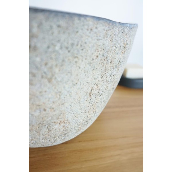 Freistehendes Badezimmerwaschbecken aus Stein - River Stone
