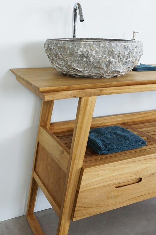 Freistehendes Badezimmer-Waschbecken aus Stein - Big Marmo