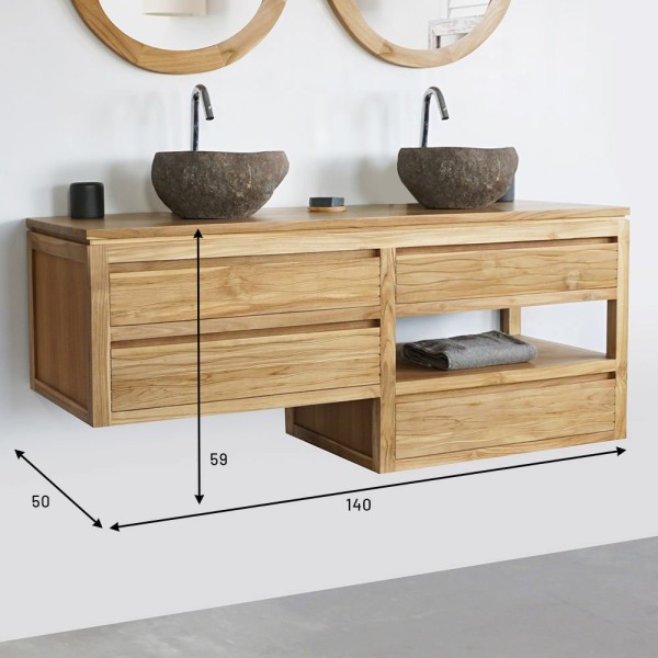 Badezimmermöbel 140 cm - Wave