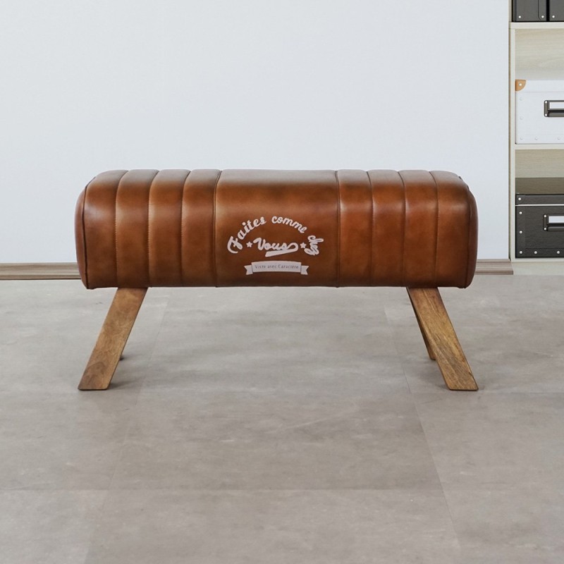 Bank aus Holz und Naturleder - Navona