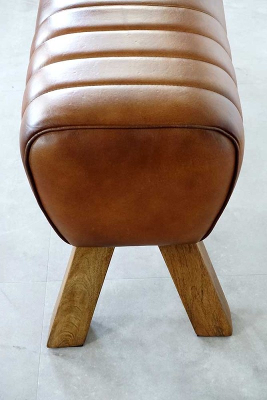 Bank aus Holz und Naturleder - Navona