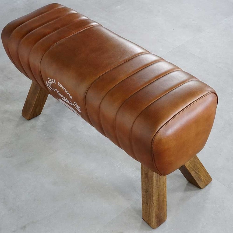 Bank aus Holz und Naturleder - Navona