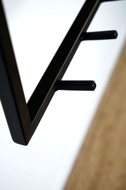 Wandgarderobe aus Metall 7 Haken und 1 Regal aus Massivholz