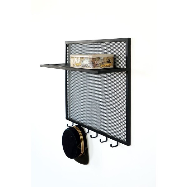Industrielle Wandgarderobe aus Metall