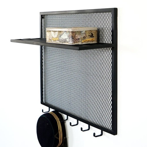 Industrielle Wandgarderobe aus Metall
