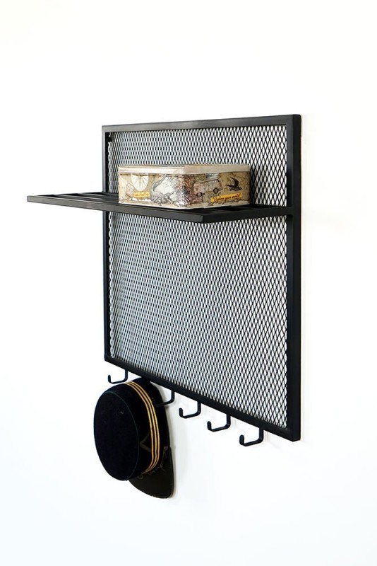 Industrielle Wandgarderobe aus Metall