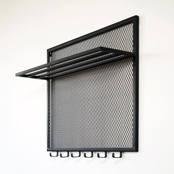 Industrielle Wandgarderobe aus Metall