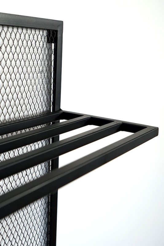 Industrielle Wandgarderobe aus Metall