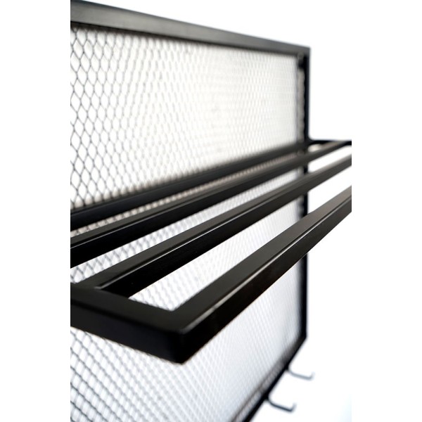 Industrielle Wandgarderobe aus Metall