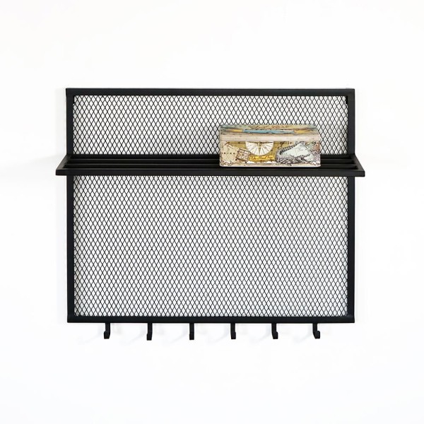 Industrielle Wandgarderobe aus Metall