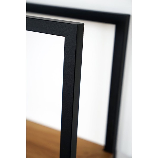 Rechteckiges Wandregal aus Holz und Metall 30 x 35 cm - Strip