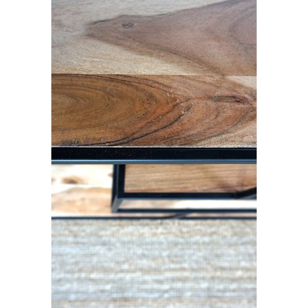 Industrielles Bücherregal aus Holz und Metall