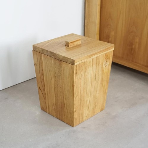 Mülleimer aus Teakholz