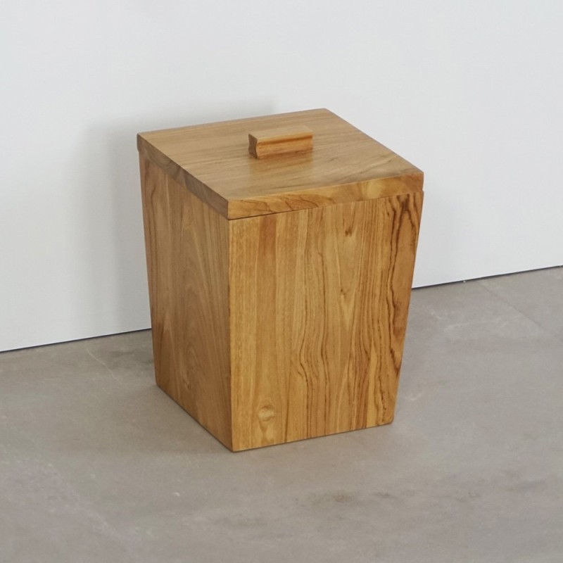 Mülleimer aus Teakholz