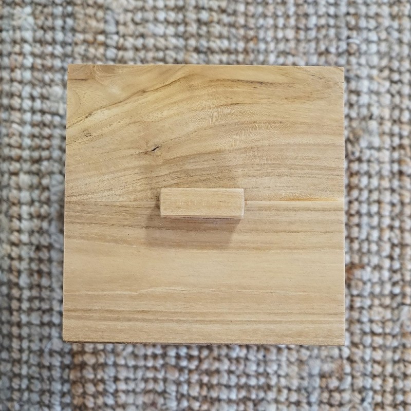 Mülleimer aus Teakholz
