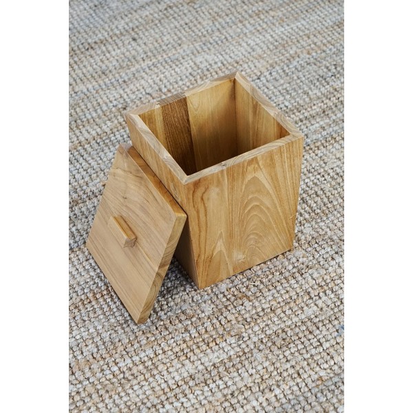 Mülleimer aus Teakholz