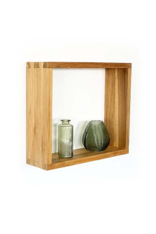 Wandregal aus Teakholz 40 x 35 cm
