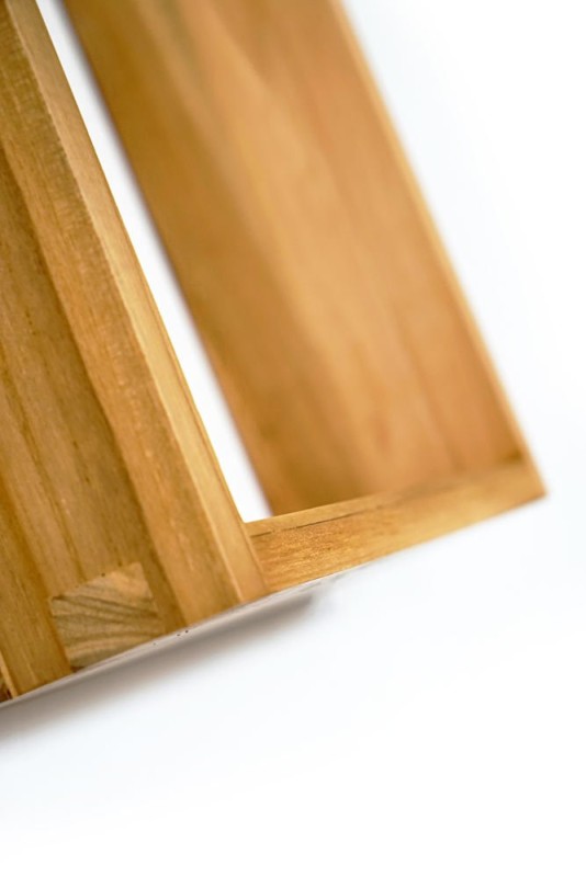 Wandregal aus Teakholz 30 x 35 cm