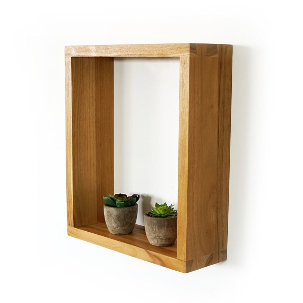 Wandregal aus Teakholz 30 x 35 cm
