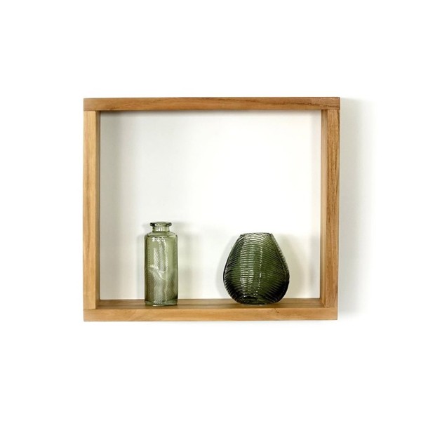4er-Set Wandregale aus Teakholz