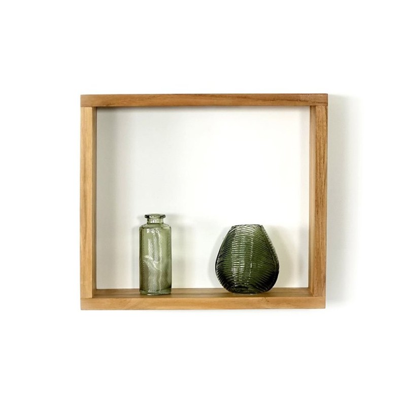 4er-Set Wandregale aus Teakholz
