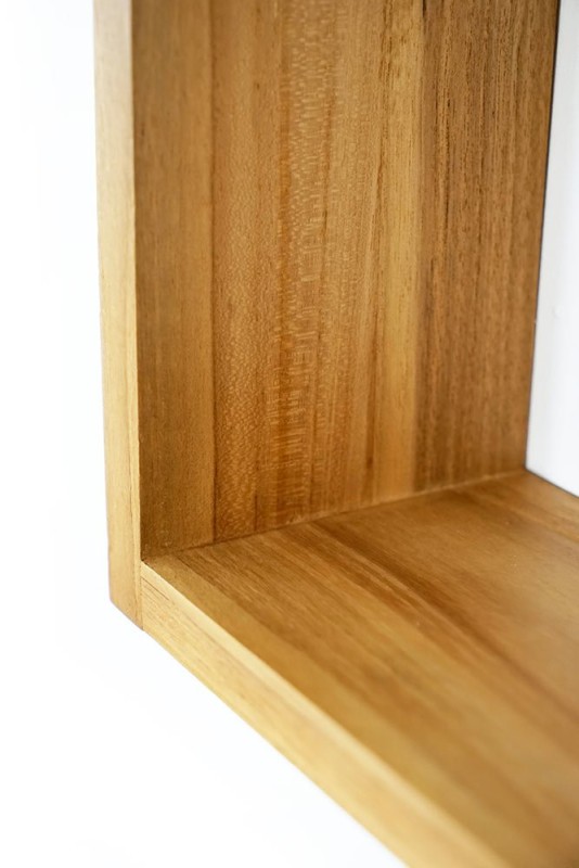 Wandregal aus Teakholz 45 x 35 cm