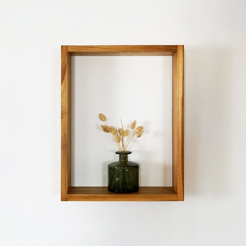 Wandregal aus Teakholz 45 x 35 cm