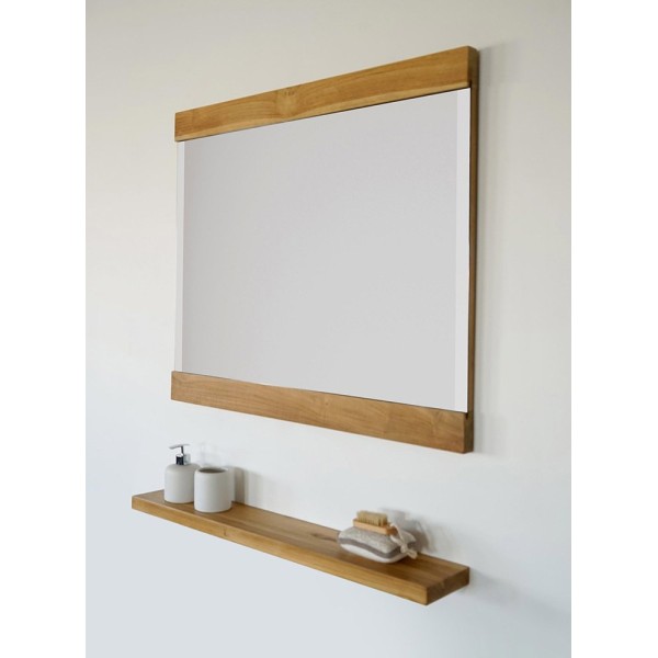 Rechteckiger Spiegel 80 cm Doppelrahmen aus Holz