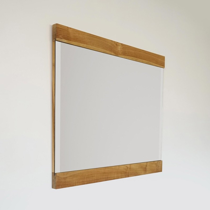 Rechteckiger Spiegel 80 cm Doppelrahmen aus Holz