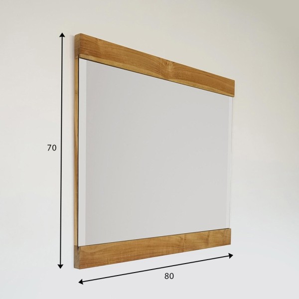 Rechteckiger Spiegel 80 cm Doppelrahmen aus Holz