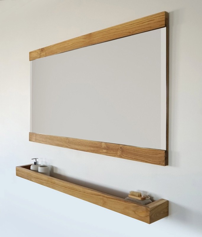 Rechteckiger Spiegel 140 cm Doppelrahmen aus Holz