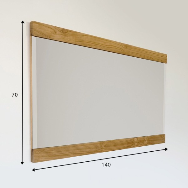 Rechteckiger Spiegel 140 cm Doppelrahmen aus Holz