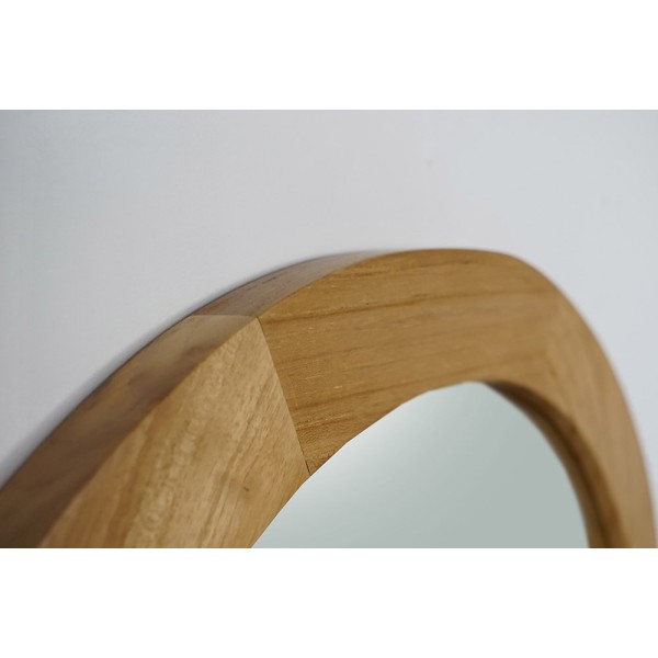 Runder Spiegel 60 cm mit Holzrahmen
