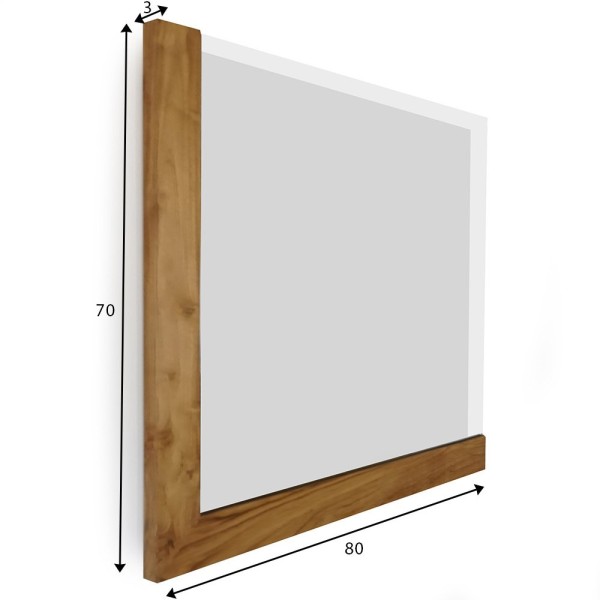 Rechteckiger Spiegel 80 cm mit L-förmigem Rahmen