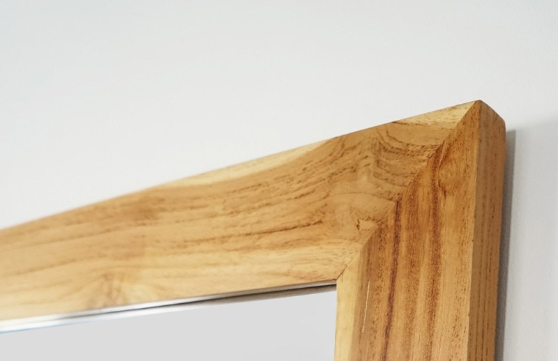 Spiegel Rechteckig 80 cm Rahmen aus massivem Teakholz