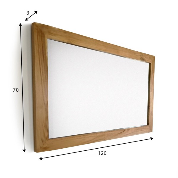 Spiegel Rechteckig 120 cm Rahmen aus massivem Teakholz