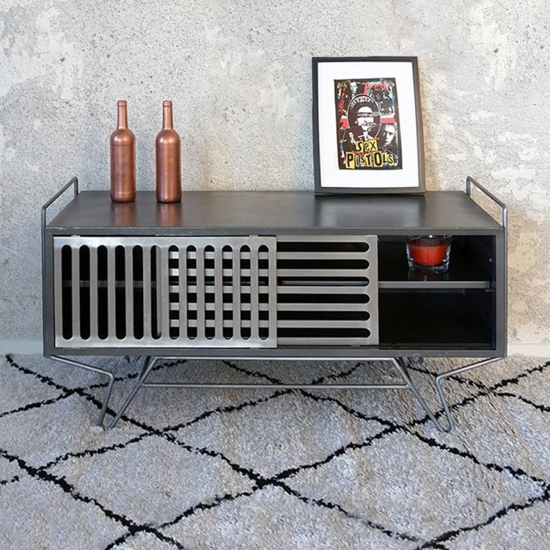 Kleines TV-Möbel aus Metall Design - Sixties