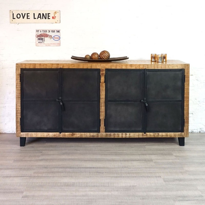 Industrieller Sideboardschrank aus Holz und Metall - Brooklyn