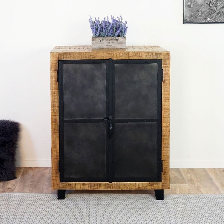 Industrielles Sideboard aus Holz und Metall Brooklyn
