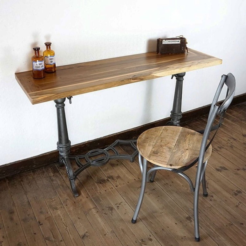 Industriekonsole aus Metall und Teakholz - Sewing