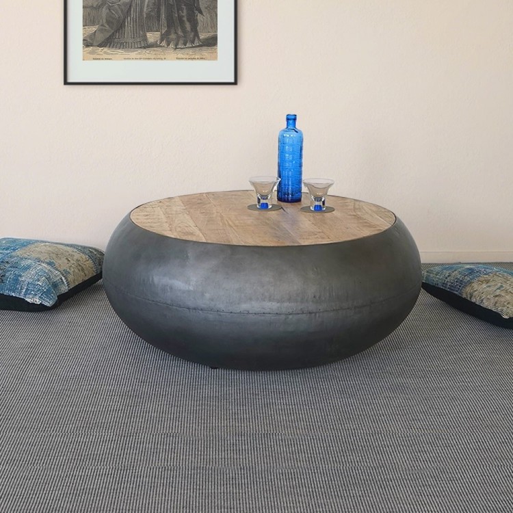 Couchtisch aus Holz und Metall Essential