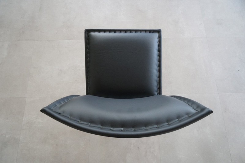 Barstuhl aus Leder Metall schwarz - Urban