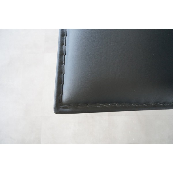 Barstuhl aus Leder Metall Schwarz - Urban