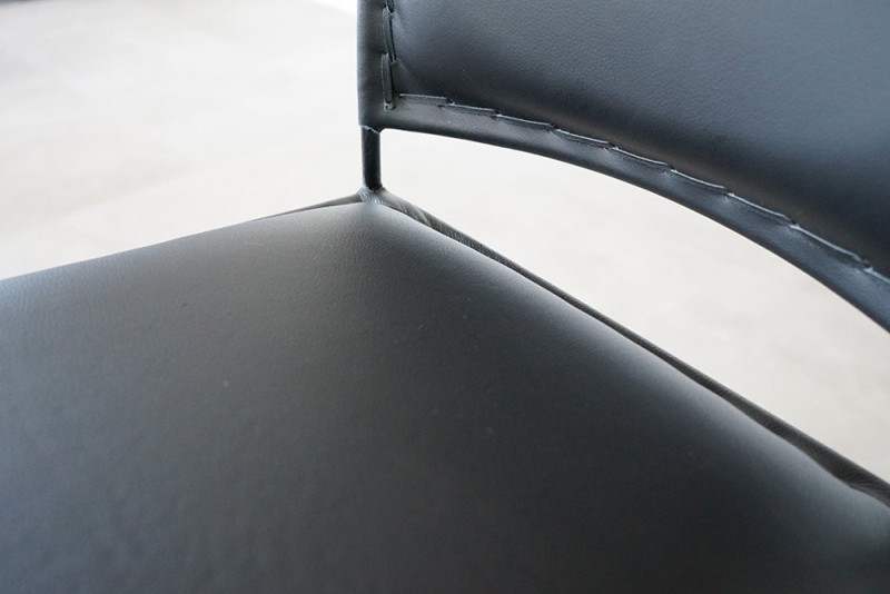 Barstuhl aus Leder Metall schwarz - Urban