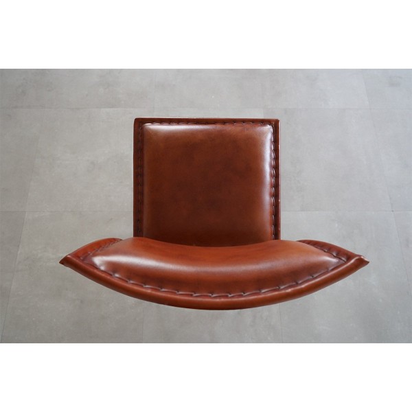 Barstuhl aus Leder Metall Braun - Urban