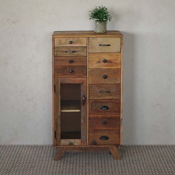 Aufbewahrungsmöbel aus recyceltem Massivholz