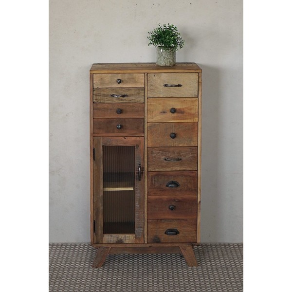 Aufbewahrungsmöbel aus recyceltem Massivholz