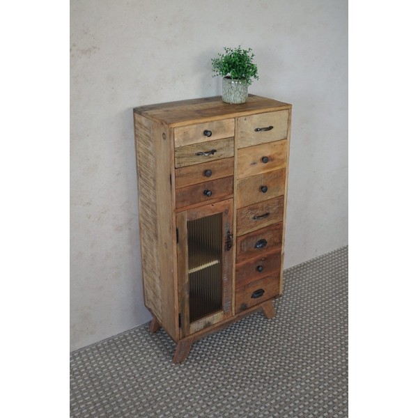 Aufbewahrungsmöbel aus recyceltem Massivholz