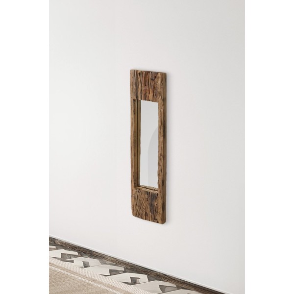 Spiegel aus Rohholz rechteckig 25 x 90 cm